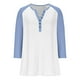 thumbnail image 5 of Blusas,Camiseta raglán con cuello en V para mujer, manga 3/4, blusa informal de cuello redondo para estar en casa, sopatenor, 5 of 9