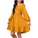 thumbnail image 1 of Vestido Largo de Manga Larga de Color Sólido de Moda Y Cómodo para las Niñas con Falda Plisada de Cinturón para Diario, Viajes, Vacaciones, Fiestas de Cumpleaños, 1 of 8