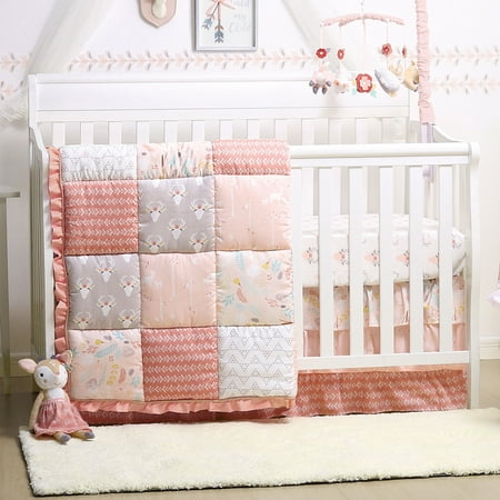 Baby Girl Crib Bedding - Forest Animal Theme - Woodland ...