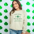 thumbnail image 3 of Farm Fresh Four Leaf Clovers Sweatshirt, Vintage Style St. Patrick's Day Apparel, Unisex Green Pullover, Irish Heritage Clothing, 3 of 7
