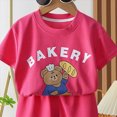 thumbnail image 5 of Little Boy Clothes Set Toddler Baby Boy Bear Bakery Print Short Sleeve T-Shirt & Solid Shorts 2-Piece Summer Outfit Toddler Boy Short Set, 5 of 6