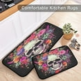 thumbnail image 6 of GZHJMY Skull Flower Kitchen Rug Set of 2 Non Slip Washable Cushioned Anti-Fatigue Kitchen Mat Comfort Standing Floor Mat for Kitchen Washroom Bedroom Carpet Runner, 6 of 7