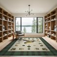thumbnail image 2 of ODIKA 9'x12' Washable Area Rug Duck Hunting And Fishing Scene With Rustic Cabin Plaid Accents Mallard Flowing for Dining Room, Basement, Large Office, Non-Slip Chair-Friendly, 2 of 7