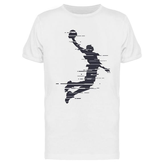 Glitch Basketball Player T-Shirt Men -Image by Shutterstock, Male Large