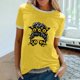 thumbnail image 2 of Camiseta holgada cómoda debajo de la cintura con cuello redondo y estampado elegante para mujer, blusa de manga corta, Tops informales OAVQHLG3B Store lin121212, 2 of 5