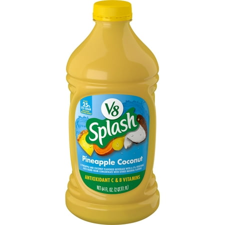 V8 Splash Pineapple Coconut Flavored Juice Beverage, 64 FL OZ Bottle