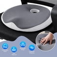 thumbnail image 2 of Hendoct Memory Foam Seat Cushion Grey 3 In 1 Hip Spine Relief For Office Chair Wheelchair Car, 2 of 7