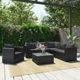 thumbnail image 1 of vidaXL 7 Piece Garden Lounge Set with Cushions Poly Rattan Black, 1 of 5