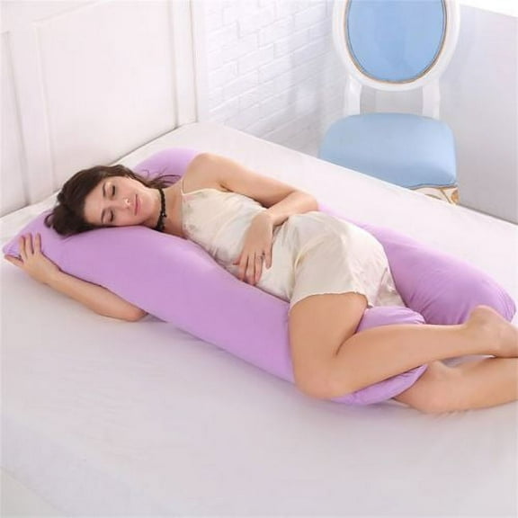 Purple Full Body Pregnancy Pillow U Shaped Body Pillow - Maternity Pillow for Pregnant Women Detachable Extension, Support Side Sleeping Cushion 100% Cotton Material Best Christmas Gifts