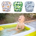 thumbnail image 3 of Bañador para bebé, especial para piscina, ajustable, transpirable, con estampado de pañal de tela, 3 of 6