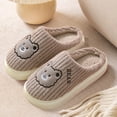thumbnail image 5 of Fesfesfes Womens Wide Dress Shoes Cotton Slippers Female Cute Girl Heart Fall And Winter Home Warm Indoor Non-Slip Thick-Soled Couple Home Plush Slippers 9-9.5(42-43), 5 of 7