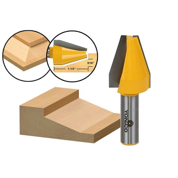 Yonico Panel Raiser Router Bit - Vertical - Bevel Design - 1/2" Shank - 12144