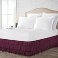 thumbnail image 2 of CCNY 24" Inch Drop Multi Ruffled Bed Skirt Short King Size 100% Microfiber Made Wine Color, 2 of 6