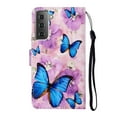 thumbnail image 4 of Allytech Galaxy S21+ Plus Case, Embossed Colorful Pattern Folio Flip PU Leather Stand Impact Resistant Drop Protection Shockproof Cards Slots Wallet Case Cover for Samsung Galaxy S21 Plus, Butterfly, 4 of 7