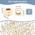 thumbnail image 3 of 300Pcs Real 18K Gold Plated Beads 2.5mm Brass Beads Square Smooth Spacer Beads Gold Metal Beads for Bracelet Necklace, 3 of 9