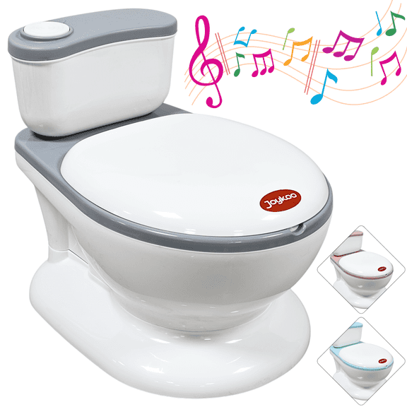 Bañito Entrenador Infantil con Sonido de Agua y Base Antideslizante -Gris