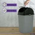 thumbnail image 2 of Superio 9 Gallon Trash can with Swing Lid, Plastic Grey / Black Waste Bin with Cover 42 Qt., 2 of 5