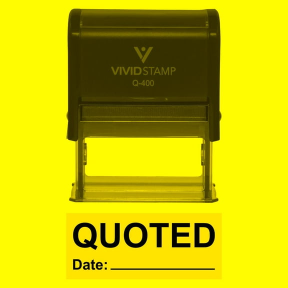 Vivid Stamp Quoted With Date Line Self-Inking Office Rubber Stamp (Black) - X-Large