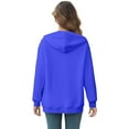 thumbnail image 3 of YDDIAN Fall Sweatshirts for Women Cute Drawstring Oversized Plain Hoodie Crew Neck Summer Dressy Long Sleeve Pullover Fleece Sweaters with Pockets Blue XXL, 3 of 5