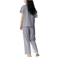 thumbnail image 3 of Aloohaidyvio Pajama Sets for Women,Lapel Button down Print Nightwear Long Sleeve Pajamas Suit Soft Sleepwear with Pockets Sizes XL, 3 of 4