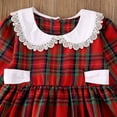 thumbnail image 4 of Big Little Sister Matching Outfits Baby Girl Plaid Christmas Dress Newborn Toddler Doll Collar Lace Princess Dress Romper, 4 of 7