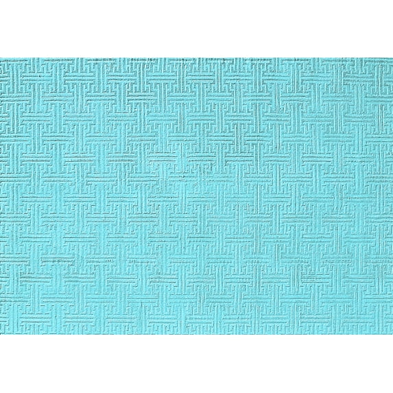 Ahgly Company Indoor Rectangle Solid Light Blue Modern Area Rugs, 7' x 10'