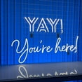 thumbnail image 2 of Glowneon Yay! You're Here Neon Sign, Wedding Couple Gifts Wall Decor, 2 of 4