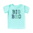 thumbnail image 3 of Cute Big Bro Shirt for Boys Blue and Green Letter Big Brother Sibling T-Shirt Chill Shirt Youth Medium, 3 of 5