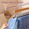 thumbnail image 3 of Organizador de armario con pinzas para pantalones, con 10 o 12 pinzas, ideal para pantalones, bufandas, faldas, cinturones, toallas y ropa interior, con estructura metálica resistente., 3 of 8
