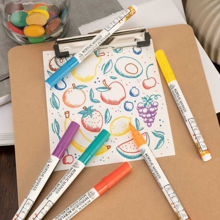 Royal & Langnickel 6 Piece Acrylic .7mm Rainbow Markers - Walmart.com