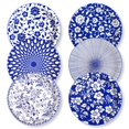 thumbnail image 1 of Platos de papel Yacoto desechables de 10 pulgadas, 90 unidades, azul y blanco, 1 of 7