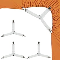 Januofit 4PCS Bed Sheet Straps with Metal Clips, Adjustable Elastic Fitted Sheet Holders for Corners, Keep Bedding Wrinkle-Free, Easy to Install Durable Fasteners, Mattresses (White)