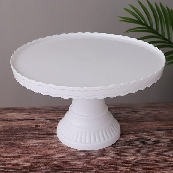 Buateil Cake Stand Stable Non-slip Plastic Wave Design Dessert Display Plate for Wedding