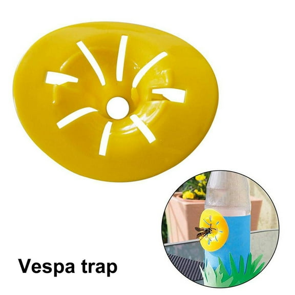 Anvazise 5Pcs Wasp Catchers Fatal Funnel Plastic Indoor Outdoor Reble Wasp Traps for Terraces Yellow One Size