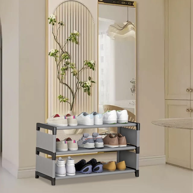 Chmadoxn Étagère à Chaussures pour Garde-Robe, Étagère à Chaussures Simple Renforcée à Plusieurs Niveaux Assemblage Simple Étagère de Rangement Entrée Multifonctionnelle Ménage Économique Gain de Place Armoire à Chaussures Étagère à Chaussures