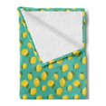 thumbnail image 2 of Lemons Soft Flannel Fleece Throw Blanket, Colorful Citrus Blossom Leaves Delicious Sour Taste Illustration, Cozy Plush for Indoor and Outdoor Use, 50" x 70", Turquoise Mustard, by Ambesonne, 2 of 5