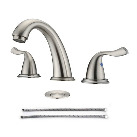 CoSoTower 8-Inch 3 Holes 2 Handles Bathroom Sink Faucet, Brushed Nickel