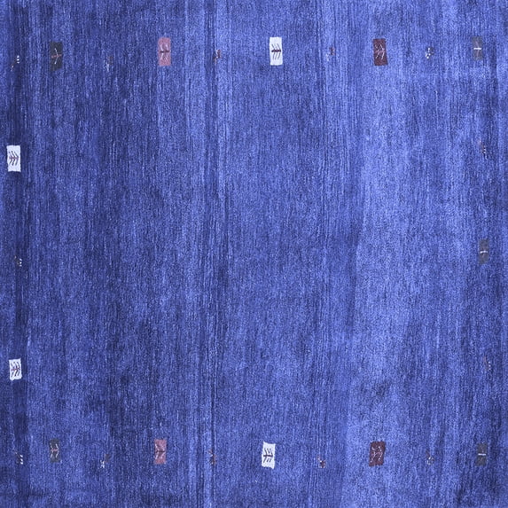 Ahgly Company Machine Washable Indoor Square Abstract Blue Contemporary Area Rugs, 7' Square