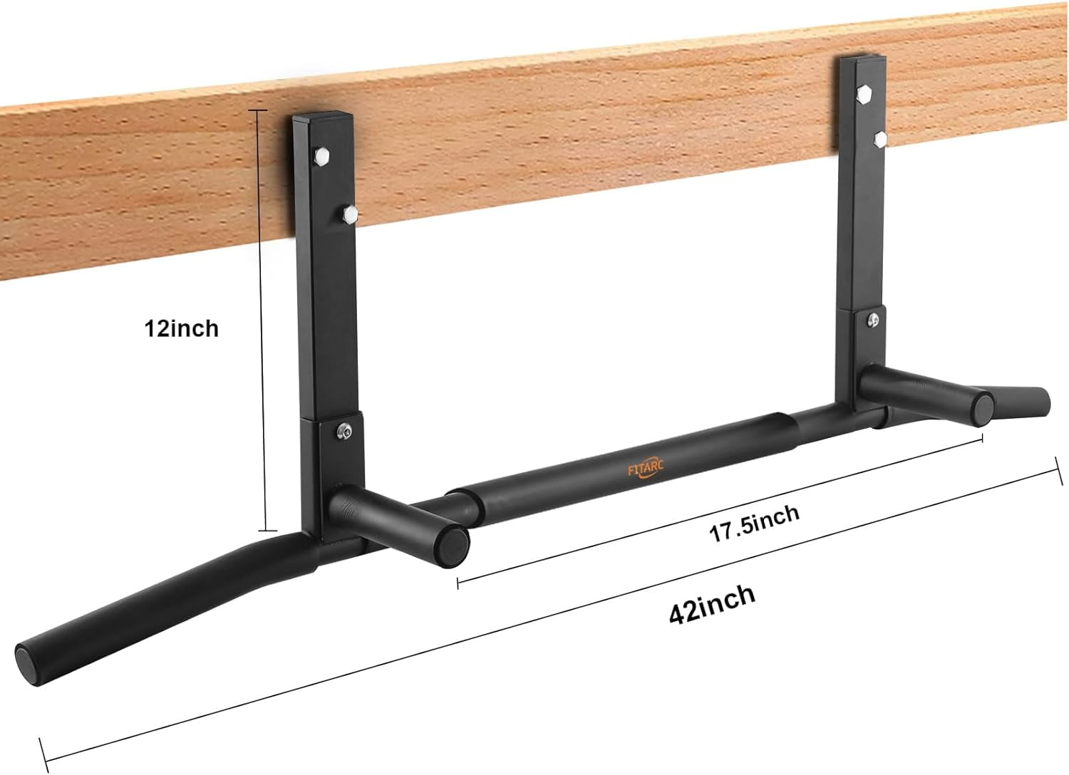 Joist Mount Pull Up Bar, Chin Up Bar Ceiling Mount, Heavy Duty, Workout for Home Gym, 42 inch Wide -Patent Pending