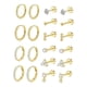 thumbnail image 4 of Juegos de aretes,Conjuntos de aretes para mujeres con múltiples perforaciones para niñas,Pendientes de aro con forma de botón,aretes con parte trasera plana,Pendientes apilados de acero Oro, 4 of 8