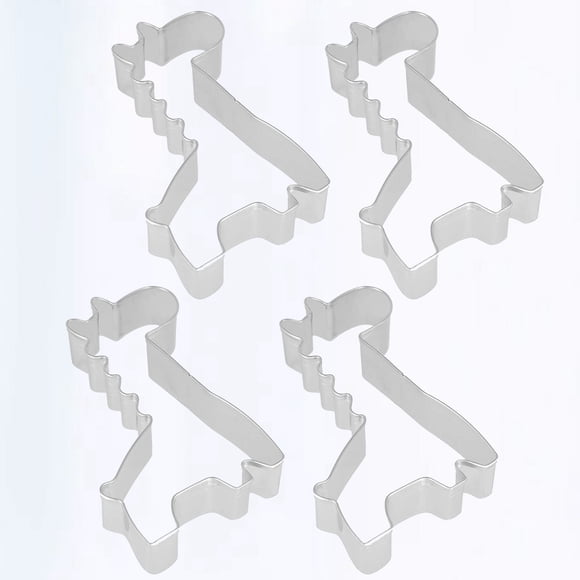 OULII 4Pcs Giraffe Shape Stainless Steel Cookie Cutters Non Stick Baking Supplies