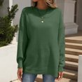 thumbnail image 2 of Women's Sweaters Womens Fall Tops Women's Solid Color Long Sleeve Knitted Sweater Elegant Autumn Winter Pullover for Wear, 2 of 5