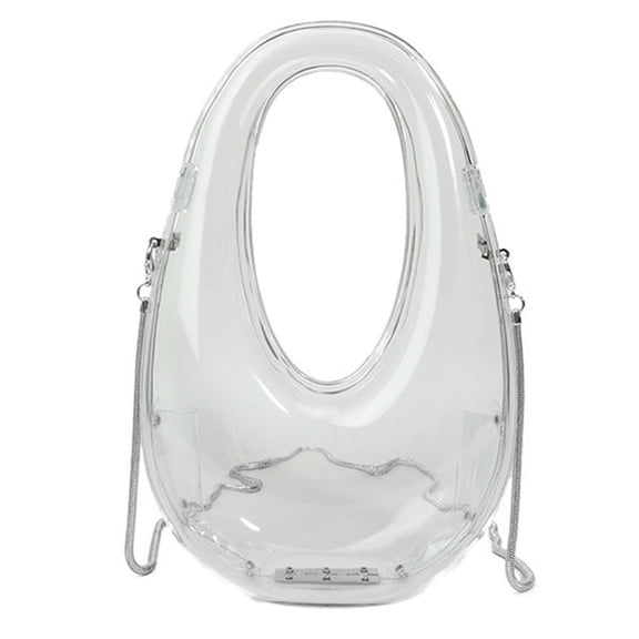 Fashion Clear Handbag with Black Detailing Shoulder Bag Crossbody Purse for Party and Casual Wear