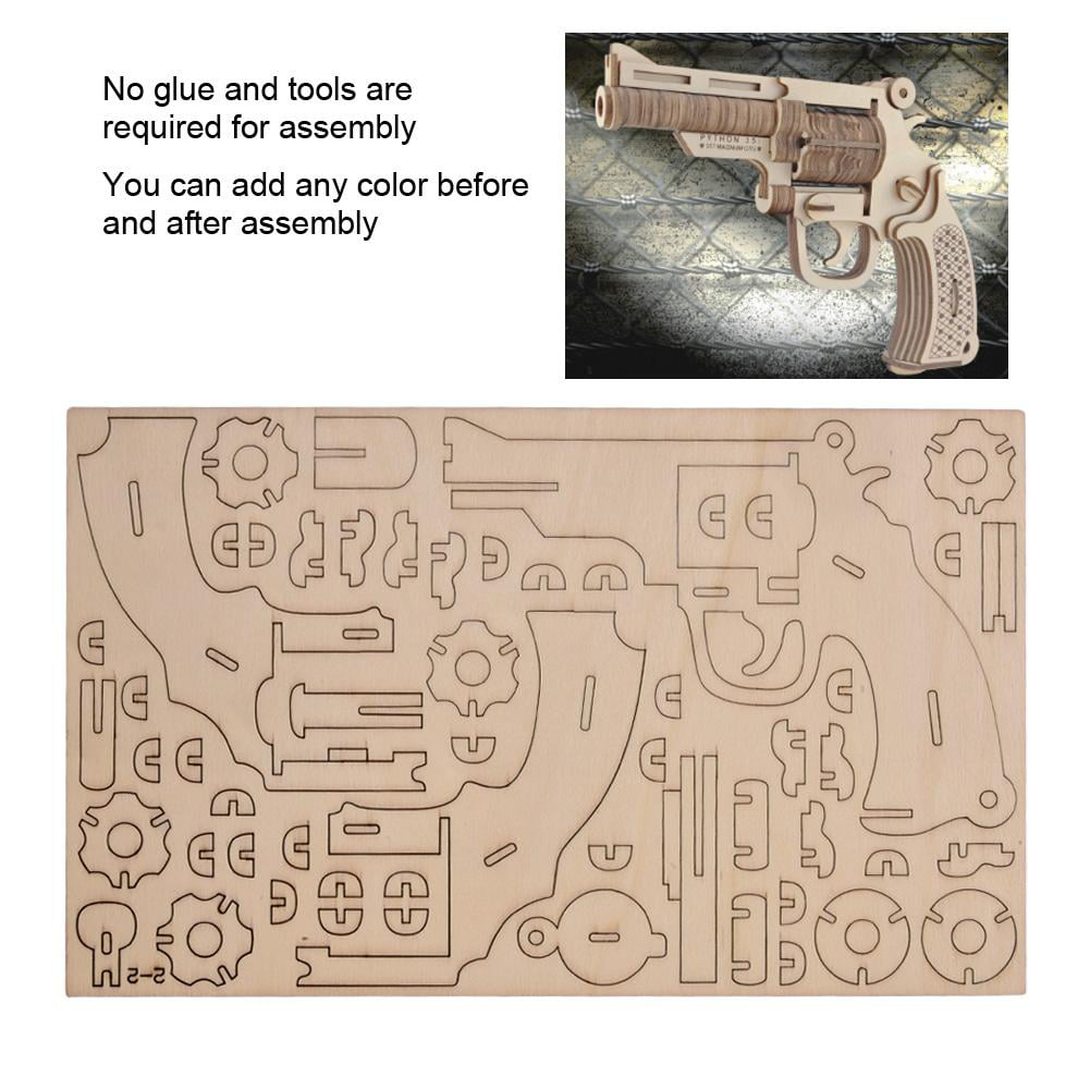 3d wood puzzles Revolver 