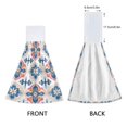 thumbnail image 3 of Yayeee Kitchen Hanging Hand Towels Set of 2 with Loop Bathroom Absorbent Tie Towel, Navy Blossom Mosaic, 3 of 7