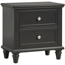 Chelsea Lane Elise 2-Drawer Nightstand End Table, Black