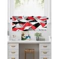 thumbnail image 5 of Valances for Windows Red Black Triangle Rod Pocket Cafe Window Treatments Valance Curtains for Kitchen Bathroom Laundry Basement Windows 60"x14", 5 of 9