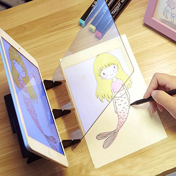 Qiilu Optical Drawing Board,Optical Drawing Projector Tracing Board DIY Sketch Painting Table Desk Tools,Optical Tracing Board