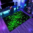 thumbnail image 3 of Fluorescent Green Black Rug 3x5ft Area Rugs Green Paint Graffiti Rugs Non Slip Low Pile Indoor Washable Carpet for Living Room Farmhouse Bedroom Apartment Home Decor Floor Mats, 3 of 6