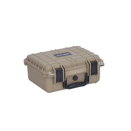 MEIJIA Portable All Weather IP67 Waterproof Hard Case with Foam Desert Tan 13.35 x11.63x5.98inches